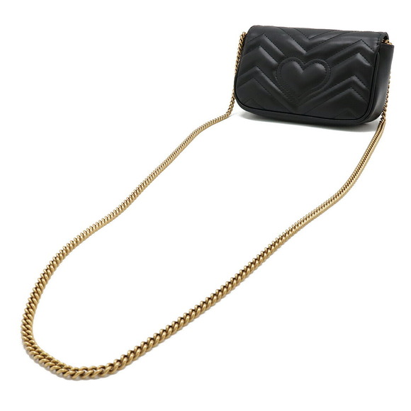 Gucci GG Marmont Super Bag Chain Shoulder Black Quilted Leather - Picture 2 of 9